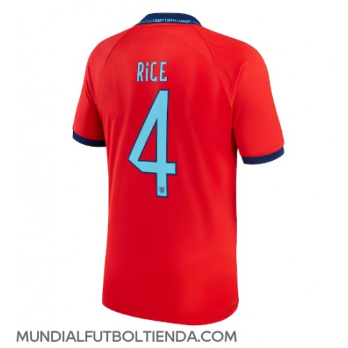 Camiseta Inglaterra Declan Rice #4 Segunda Equipación Replica Mundial 2022 mangas cortas